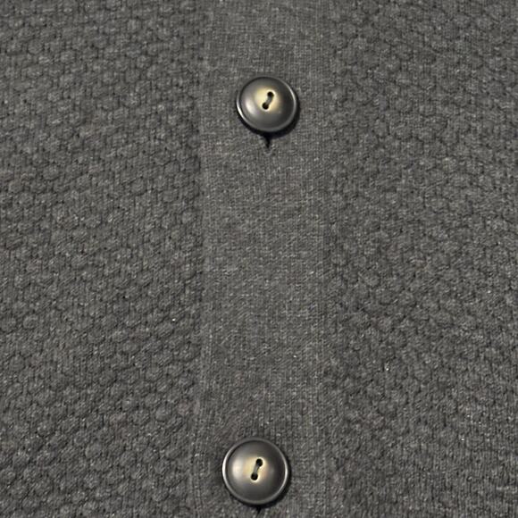 Oak Hill Shawl Men 3XLT Cardigan 100% Cotton Shawl Collar Knit Charcoal Gray - Picture 4 of 8